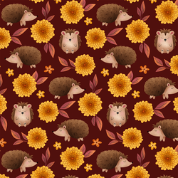 Charming Hedgehogs in Maroon