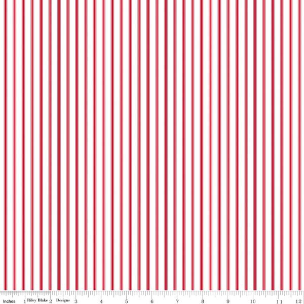 Ticking Stripe in Red