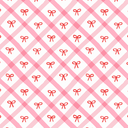 Ribbons in Candy Pink Check