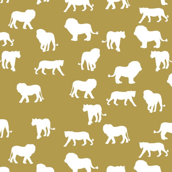 Lion Silhouette in Gold