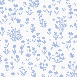 Large Garden Silhouette in Pond Blue on Cloud