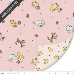 Winnie the Pooh Double Lush Velvet in Baby Pink