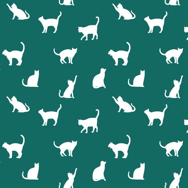 Cat Silhouette in Emerald