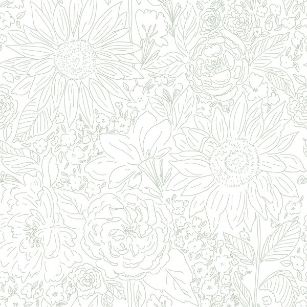 Paperie in Sage Leaf on White