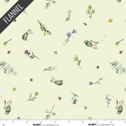 Piglets Flannel in Light Green