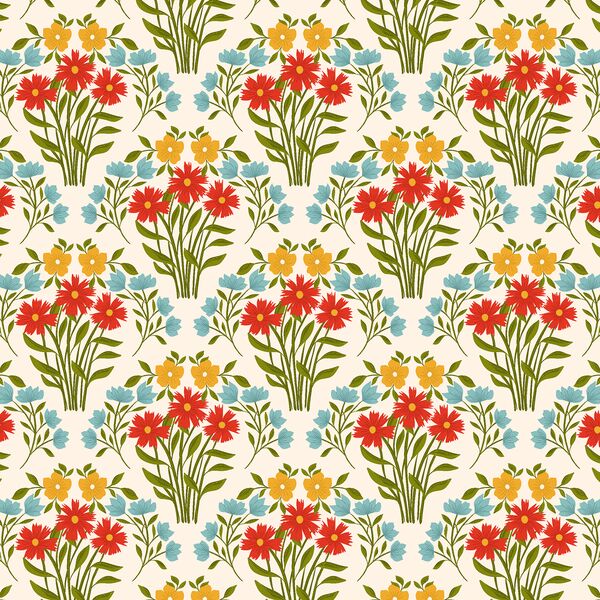 Floral Rhythms in Cream
