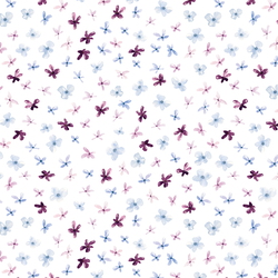 Scattered Floral in White