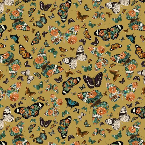 Small Autumn Butterfly in Gold Glow