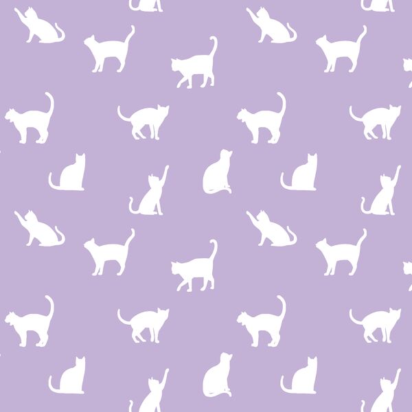 Cat Silhouette in Lilac
