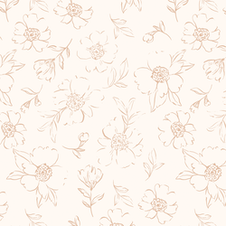 Sweet Peonies Sketch in Almond