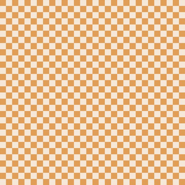 Small Halloween Checks in Pumpkin on Cream