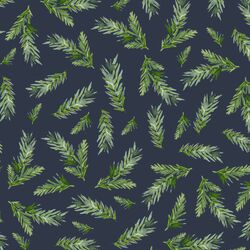 Large Pine Branches in Evening Blue