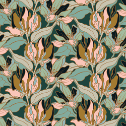 Lakeside Floral in Cascade Green
