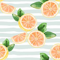 Large Citrus Slices in Iced Aqua Stripe