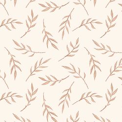 Leaves in Baby Pink on Cream