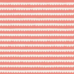 Scalloped Stripes in Watermelon Red