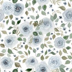 Large Mountain Floral in White