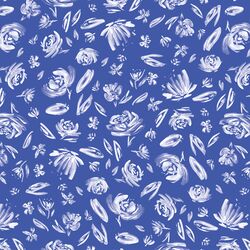 Spring Flowers in Lapis Blue