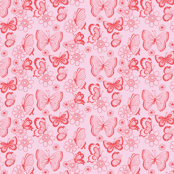 Flower Butterflies in Pink