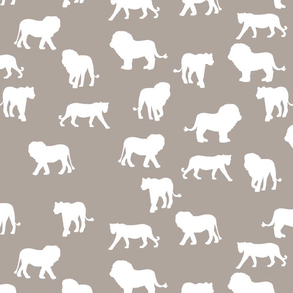Lion Silhouette in Taupe