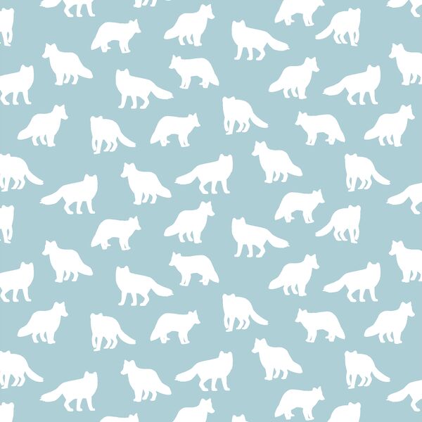 Little Fox Silhouette in Powder Blue