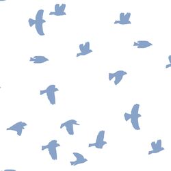 Flock Silhouette in Cornflower on White