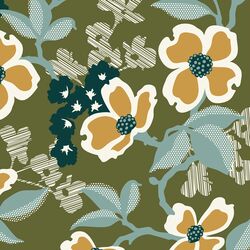 Dogwood Bloom in Forest Green