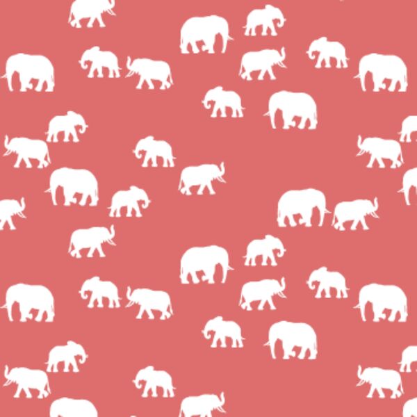 Elephant Silhouette in Poppy