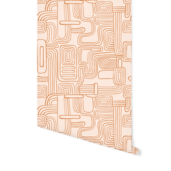 Organic Lines in Caramel on Pink Glow