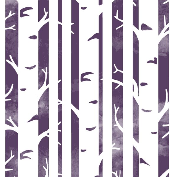 Big Birches in Aubergine