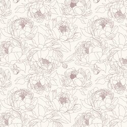 Sketched Garden in Viola on Alabaster