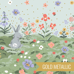 Spring Meadow Single Border in Green Metallic