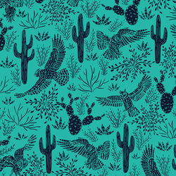 Courtship Dance in Turquoise Navy