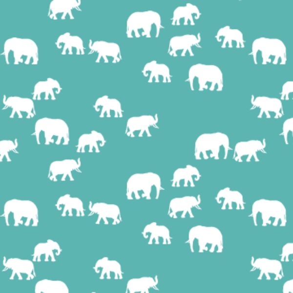 Elephant Silhouette in Seafoam