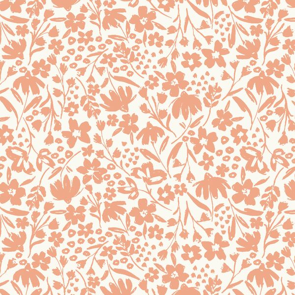 Spring Silhouette in Peach on Cream