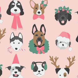 Large Christmas Pups in Sugar Pink Gumdrop