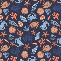 Rock Pools in Evening Navy
