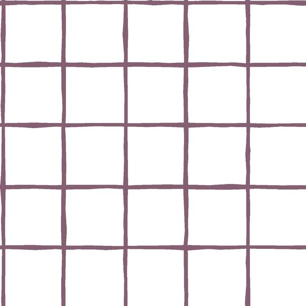 Windowpane in Mulberry on White