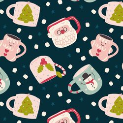Christmas Mugs in Ink Blue