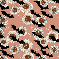 Batty Sunflowers in Pink Clay