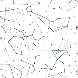 Star Charts in Midnight on White