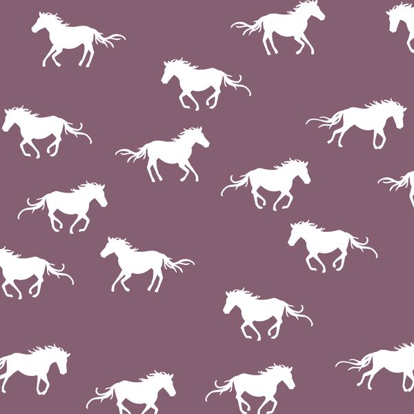 Horse Silhouette in Mulberry