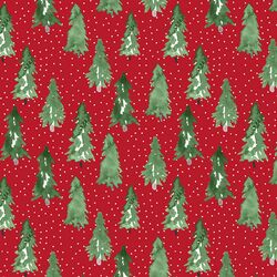 Snowy Pine in Merry Red