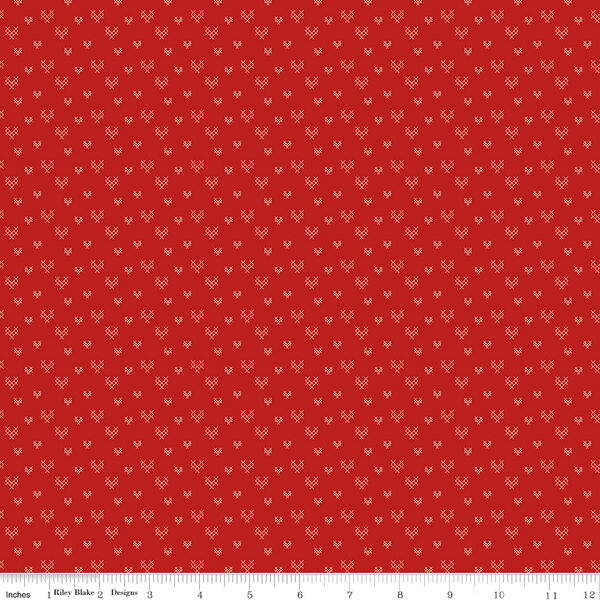 Cross Stitch Hearts in Red