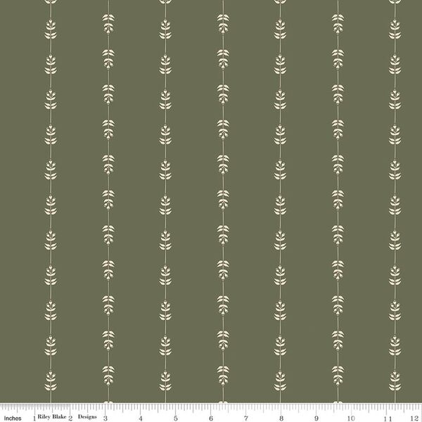 Floral Stripe in Green