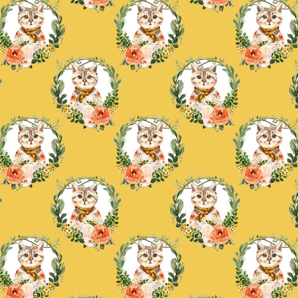 Little Miss Kitty Wreath in Yellow