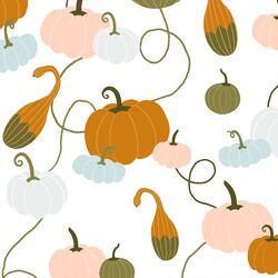 Large Playful Pumpkins in White