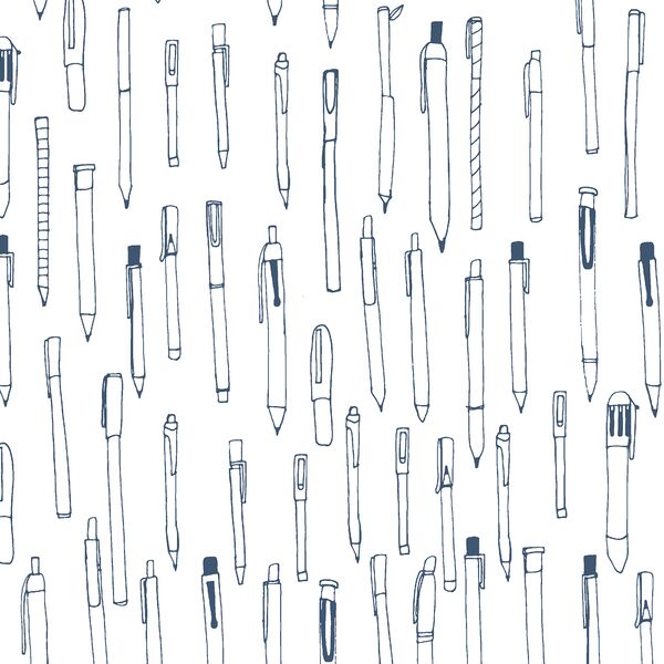 Pens in Blue Ink