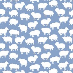 Sheep Silhouette in Cornflower