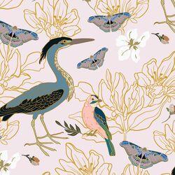 Herons in Pale Lilac